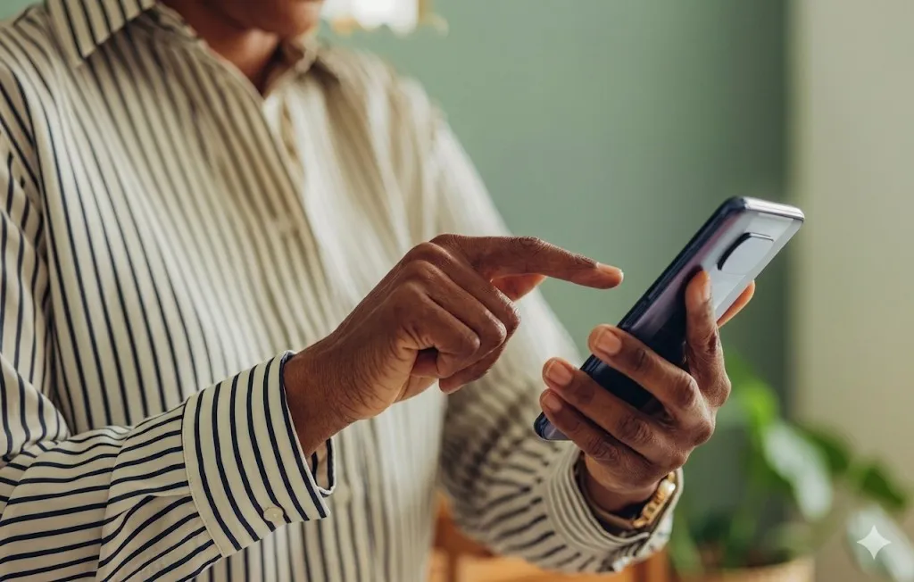 Persona revisando propuestas en su teléfono